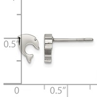 Chisel Stainless Steel Polished Dolphin Post Earrings view 4