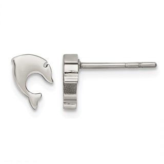 Chisel Stainless Steel Polished Dolphin Post Earrings