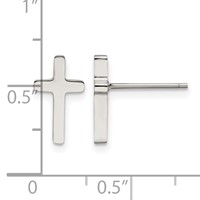 Chisel Stainless Steel Polished Cross Post Earrings view 5