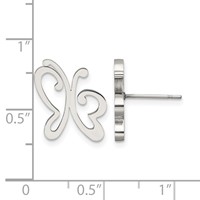 Chisel Stainless Steel Polished Butterfly Post Earrings view 5