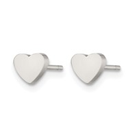 Chisel Stainless Steel Polished Heart Post Earrings view 3