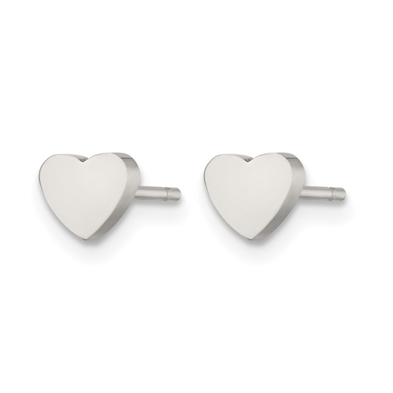 Chisel Stainless Steel Polished Heart Post Earrings