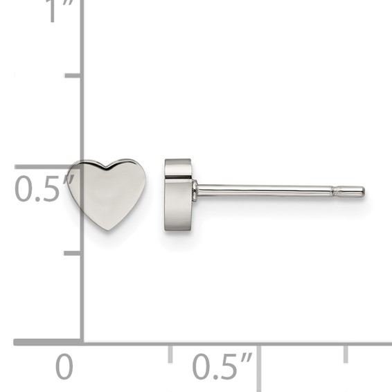 Chisel Stainless Steel Polished Heart Post Earrings