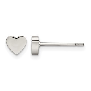 Chisel Stainless Steel Polished Heart Post Earrings