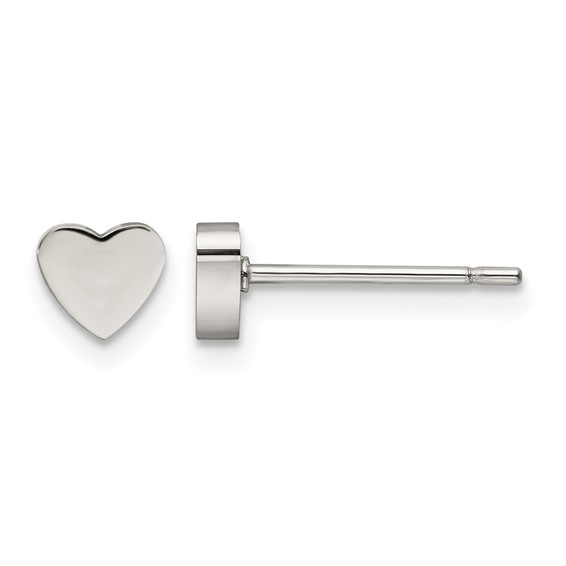 Chisel Stainless Steel Polished Heart Post Earrings