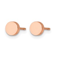 Chisel Stainless Steel Polished Rose IP-plated Circle Post Earrings view 3