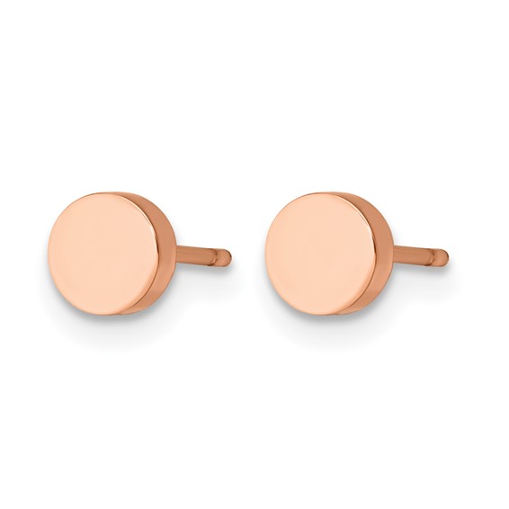 Chisel Stainless Steel Polished Rose IP-plated Circle Post Earrings