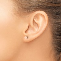 Chisel Stainless Steel Polished Rose IP-plated Circle Post Earrings view 4