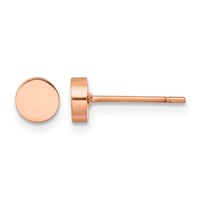 Chisel Stainless Steel Polished Rose IP-plated Circle Post Earrings view 1