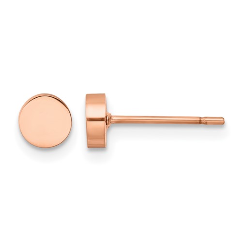 Chisel Stainless Steel Polished Rose IP-plated Circle Post Earrings