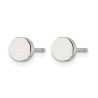 Chisel Stainless Steel Polished Circle Post Earrings view 3