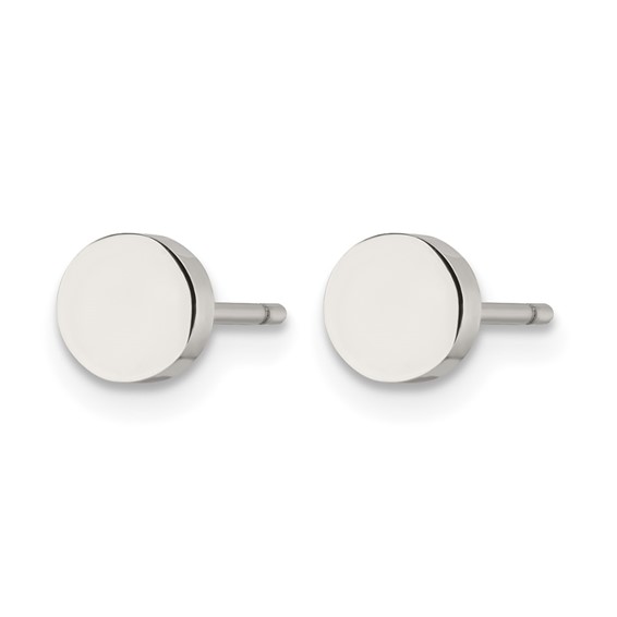 Chisel Stainless Steel Polished Circle Post Earrings