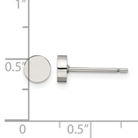 Chisel Stainless Steel Polished Circle Post Earrings view 5