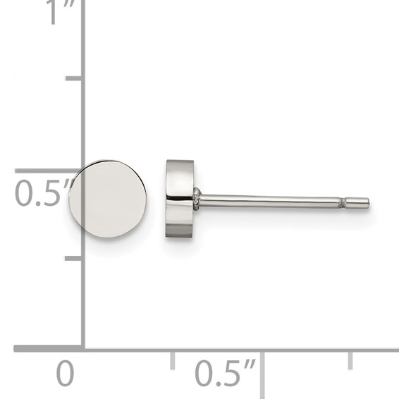 Chisel Stainless Steel Polished Circle Post Earrings