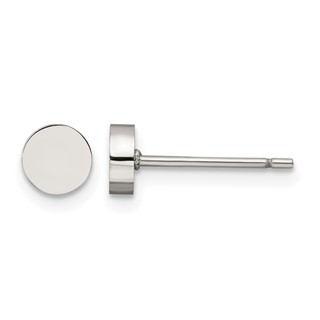 Chisel Stainless Steel Polished Circle Post Earrings