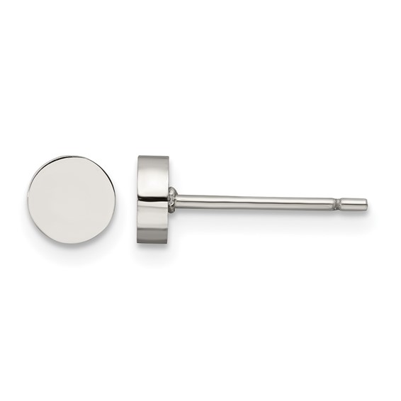 Chisel Stainless Steel Polished Circle Post Earrings