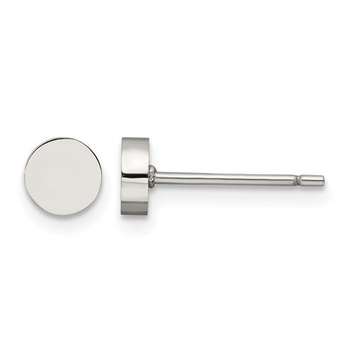 Chisel Stainless Steel Polished Circle Post Earrings