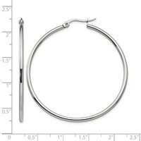 Chisel Stainless Steel Polished 48mm Diameter 2mm Hoop Earrings view 5