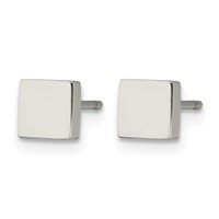 Chisel Stainless Steel Polished Square Post Earrings view 3
