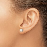 Chisel Stainless Steel Polished Square Post Earrings view 4
