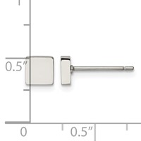 Chisel Stainless Steel Polished Square Post Earrings view 5