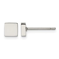 Chisel Stainless Steel Polished Square Post Earrings view 1