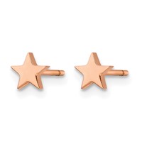 Chisel Stainless Steel Polished Rose IP-plated Star Post Earrings view 3