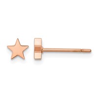 Chisel Stainless Steel Polished Rose IP-plated Star Post Earrings view 1