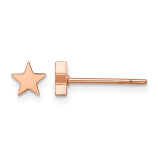 Chisel Stainless Steel Polished Rose IP-plated Star Post Earrings