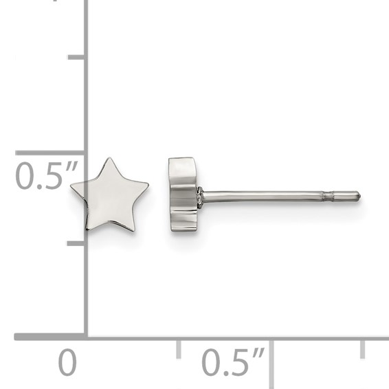 Chisel Stainless Steel Polished Star Post Earrings