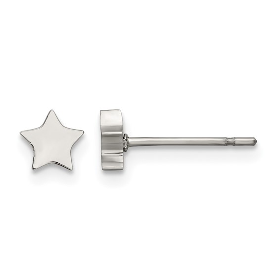 Chisel Stainless Steel Polished Star Post Earrings