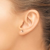 Chisel Stainless Steel Polished Rose IP-plated Triangle Post Earrings view 4