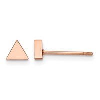 Chisel Stainless Steel Polished Rose IP-plated Triangle Post Earrings view 1