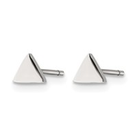 Chisel Stainless Steel Polished Triangle Post Earrings view 3