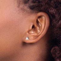 Chisel Stainless Steel Polished Triangle Post Earrings view 4