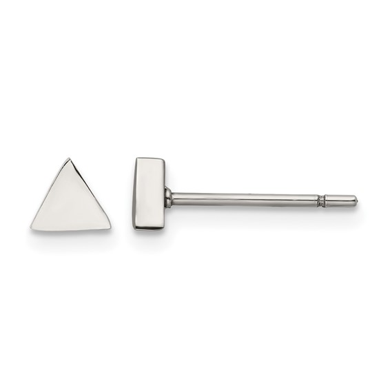 Chisel Stainless Steel Polished Triangle Post Earrings