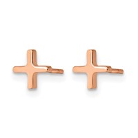 Chisel Stainless Steel Polished Rose IP-plated X Post Earrings view 3