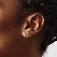 Chisel Stainless Steel Polished Rose IP-plated X Post Earrings view 4