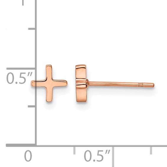 Chisel Stainless Steel Polished Rose IP-plated X Post Earrings