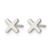 Chisel Stainless Steel Polished X Post Earrings view 3