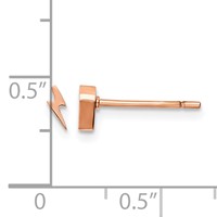Chisel Stainless Steel Polished Rose IP-plated Lightning Bolt Post Earrings view 5