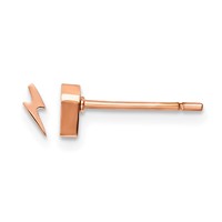 Chisel Stainless Steel Polished Rose IP-plated Lightning Bolt Post Earrings view 1