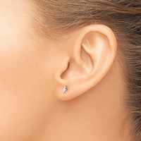 Chisel Stainless Steel Polished Lightning Bolt Post Earrings view 4