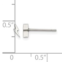 Chisel Stainless Steel Polished Lightning Bolt Post Earrings view 5