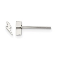 Chisel Stainless Steel Polished Lightning Bolt Post Earrings view 1