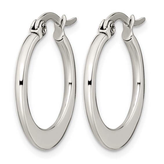 Chisel Stainless Steel Polished 19mm Diameter Hoop Earrings