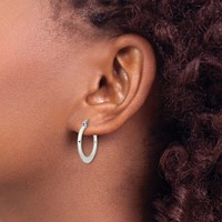 Chisel Stainless Steel Polished 19mm Diameter Hoop Earrings view 4