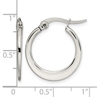 Chisel Stainless Steel Polished 19mm Diameter Hoop Earrings view 5