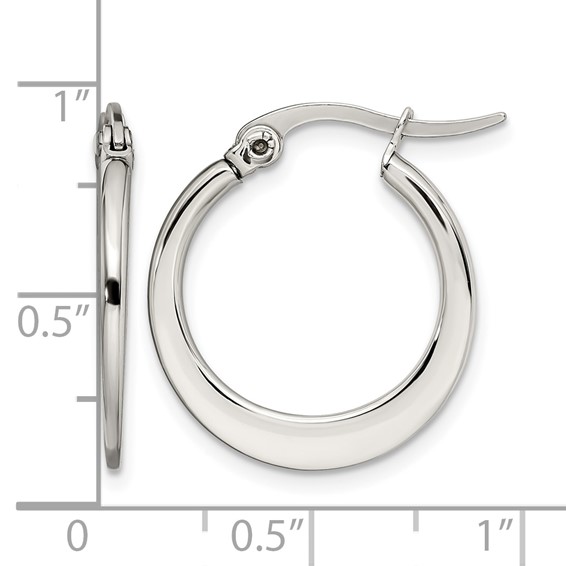 Chisel Stainless Steel Polished 19mm Diameter Hoop Earrings