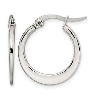 Chisel Stainless Steel Polished 19mm Diameter Hoop Earrings